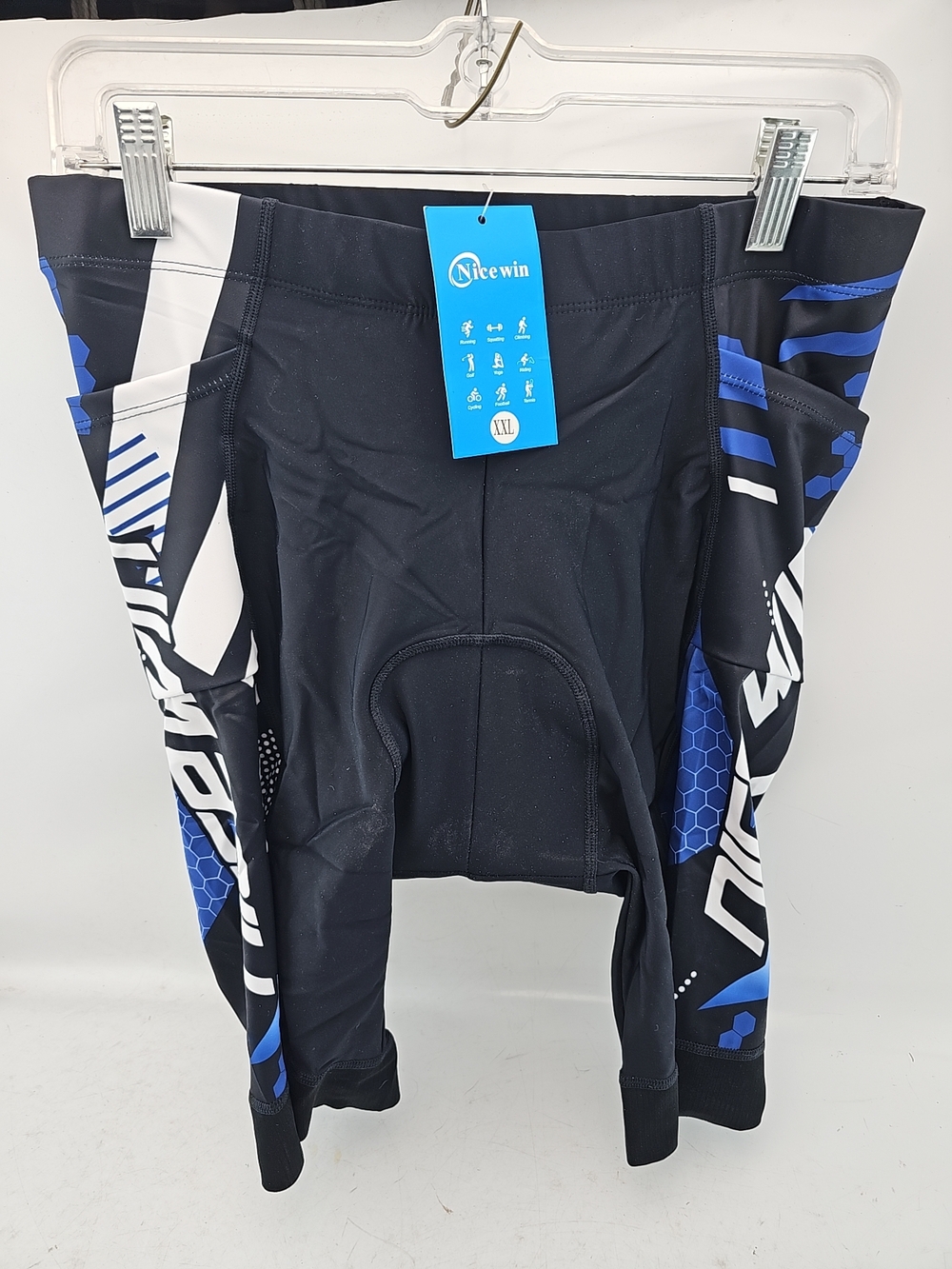 Men's Blue & Black Athletic Cycling Shorts